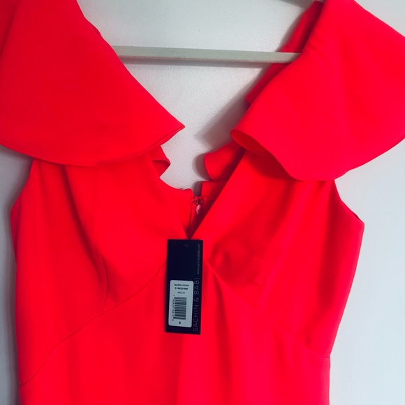 NWT Mason V-Neck High-Low Trumpet Gown - Picture 5 of 7